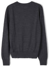 Heart Logo Crew Neck Merino Wool Knit Top Grey - AMI - BALAAN 3