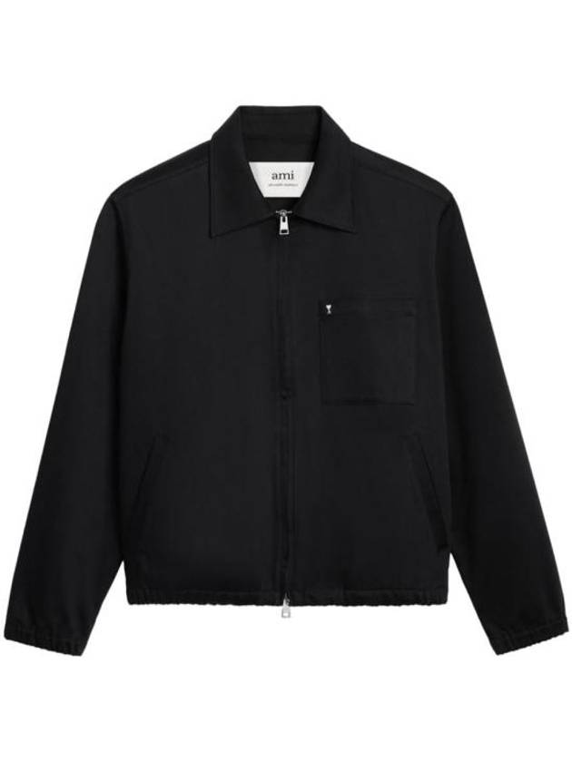 Heart Logo Zip-up Jacket Black - AMI - BALAAN 2