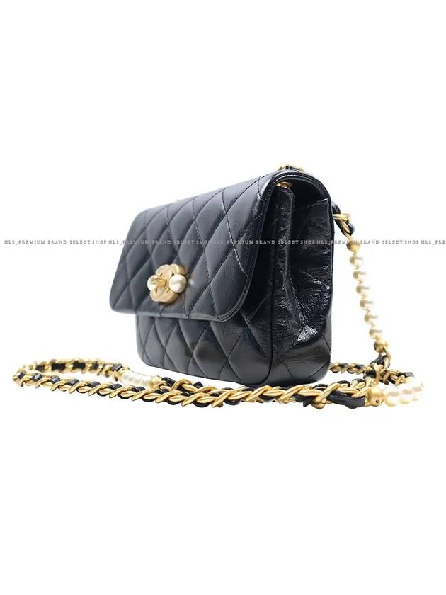 Pearl Mini Flap Bag Black Gold AS3000 - CHANEL - BALAAN 5