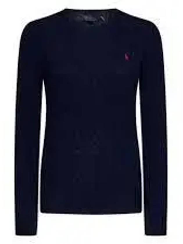 Embroidered Logo Pony Cable Knit Top Navy - POLO RALPH LAUREN - BALAAN 2