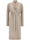 OREL Belted long cardigan gray beige 2363160133 004 - MAX MARA - BALAAN 2