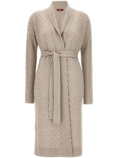 OREL Belted long cardigan gray beige 2363160133 004 - MAX MARA - BALAAN 2