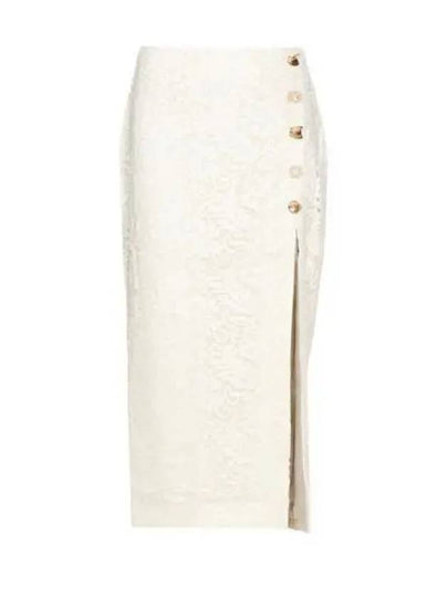 24 CREAM CORD LACE SPLIT MIDI SKIRT RS24172MSKC - SELF PORTRAIT - BALAAN 2