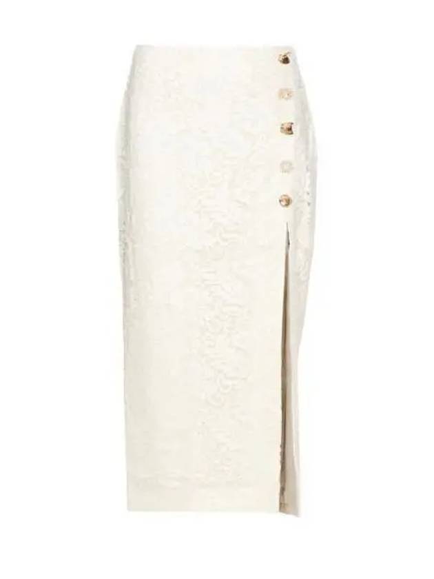 Women's Cord Lace Split H-Line Skirt Cream - SELF PORTRAIT - BALAAN 1