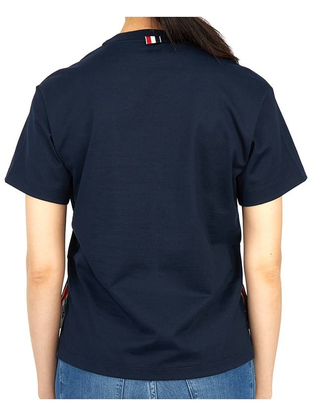 Midweight Jersey Boxy Pocket Short Sleeve T-Shirt Navy - THOM BROWNE - BALAAN 5