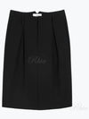 High-waist Midi H-line Skirt Black - AMI - BALAAN 2