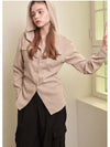 Women's Adore Side Shirring Hooded Blouse Beige - MICANE - BALAAN 6