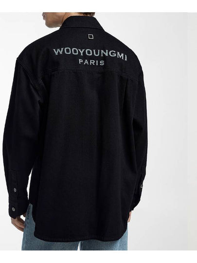 Back Logo Button Denim Long Sleeve Shirt Black - WOOYOUNGMI - BALAAN 2