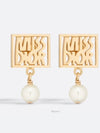 Miss Dior Resin Pearl Earrings Gold - DIOR - BALAAN 2