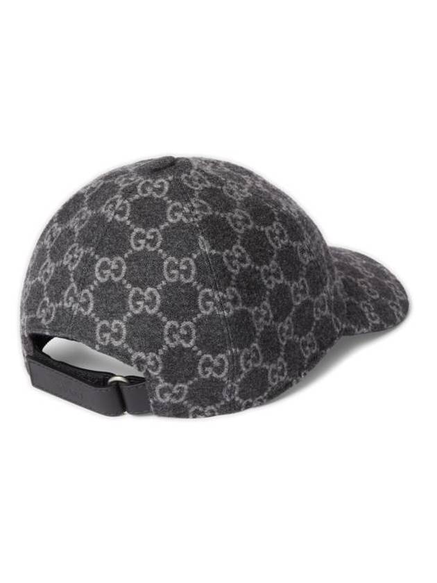 GG Flannel Ball Cap Grey - GUCCI - BALAAN 5