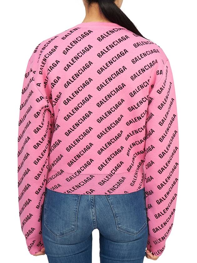 Mini All-Over Logo Knit Top Pink - BALENCIAGA - BALAAN 5