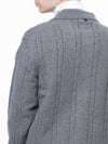 Men s M243OT02GR Dense Cable Collar Neck Knit Button Cardigan Gray - CHANCE'S NOI - BALAAN 3