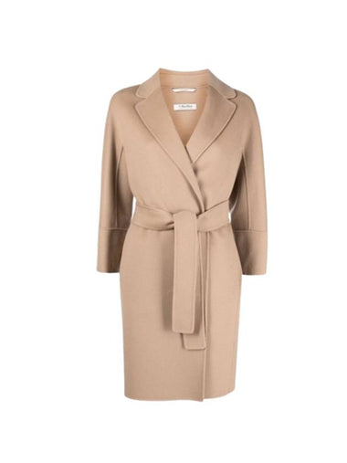 Arona Wool Belt Single Coat Beige - MAX MARA - BALAAN 1