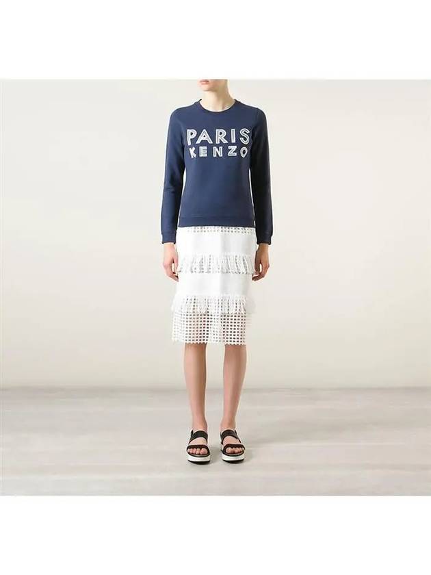 Logo seethrough women's sweatshirt navy 1SW759 - KENZO - BALAAN 5