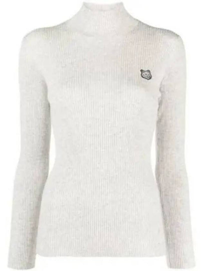 Bold Fox Head Patch Turtleneck Light Grey Melange - MAISON KITSUNE - BALAAN 2