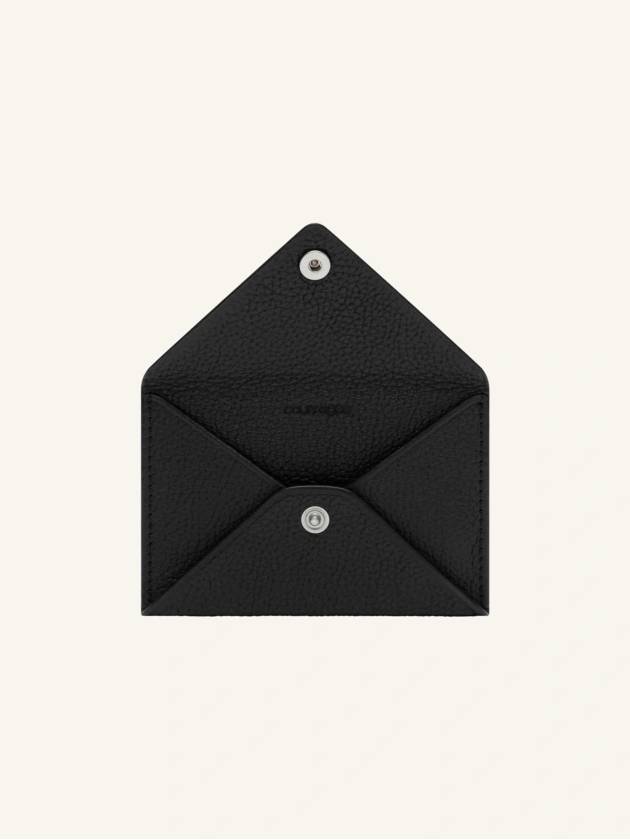 Logo Envelope Leather Card Holder Black - COURREGES - BALAAN 4