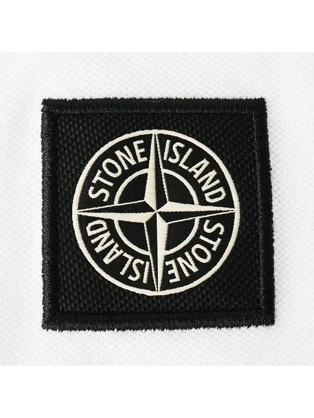 Logo Patch Polo Shirt White - STONE ISLAND - BALAAN 5