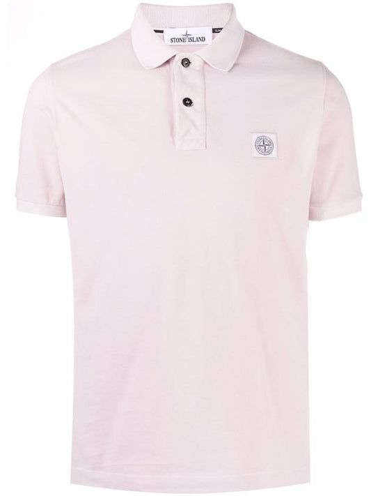 Men's Logo Patch PK Shirt Pink - STONE ISLAND - BALAAN.