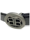 Men's Crocodile Logo Leather Belt Black - BALENCIAGA - BALAAN 4