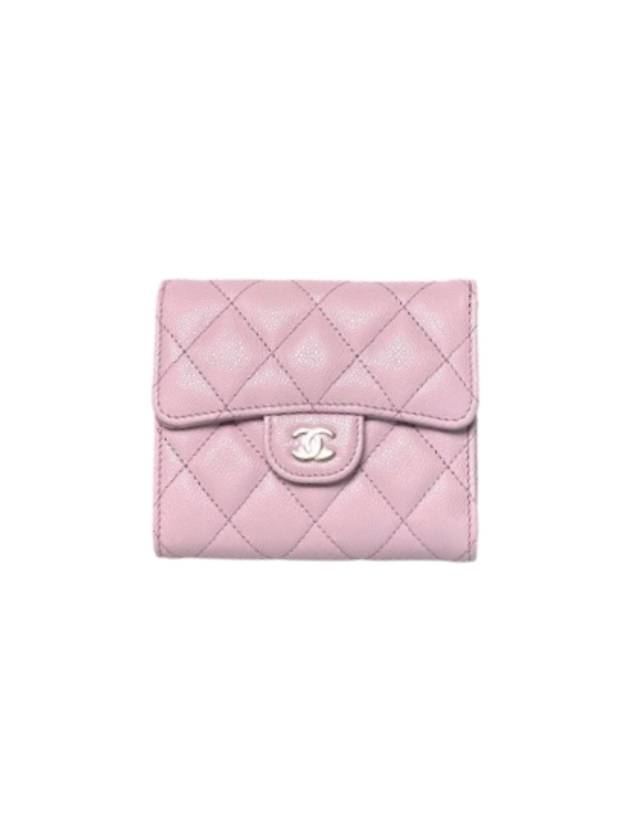 Classic Gold Logo Half Wallet Light Pink - CHANEL - BALAAN 1