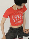 Shell Flower Crop Tshirt VINTAGE RED - RUBATI - BALAAN 2