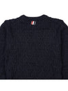 Merino Crisscross Cable Stitch Crewneck Knit Top Navy - THOM BROWNE - BALAAN 8