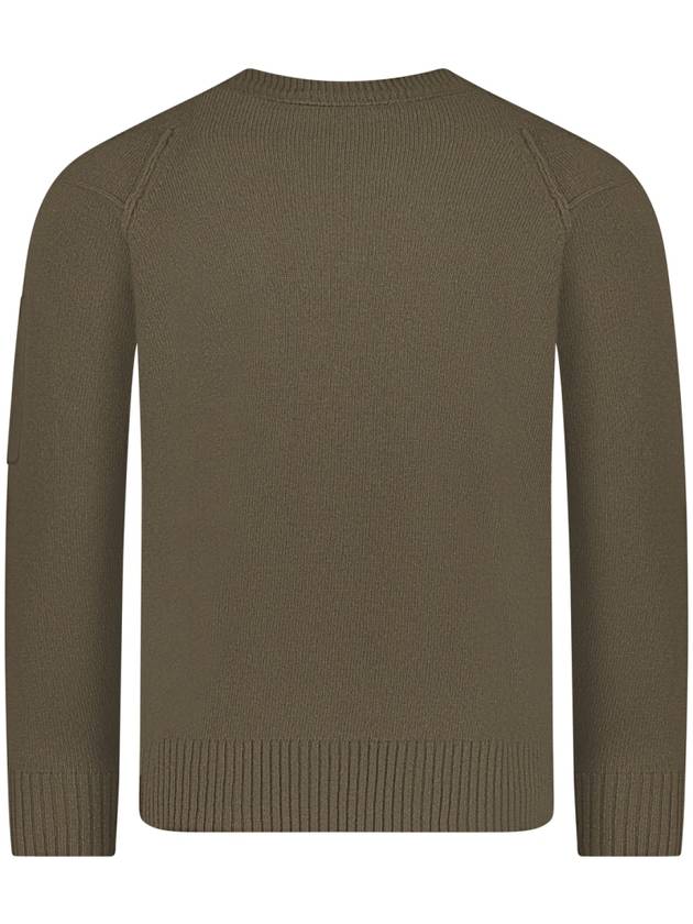 Lambswool GRS Crew Neck Knit Top Green - CP COMPANY - BALAAN 3