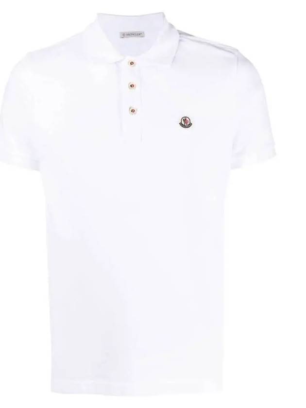 Logo Patch Polo Shirt White - MONCLER - BALAAN 2