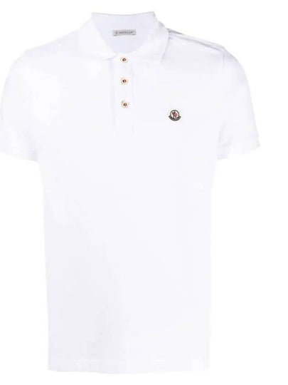 Logo Patch Polo Shirt White - MONCLER - BALAAN 2