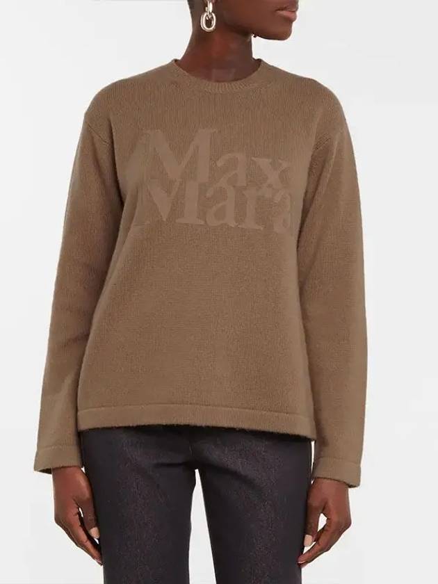 Women's Amalfi Logo Crew Neck Wool Brown Knit 93611021600 009 - MAX MARA - BALAAN 2