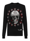 Skull Star Print Cotton Sweatshirt Black - PHILIPP PLEIN - BALAAN 1