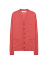 ORB Embroidery Logo V Neck Cardigan Red - VIVIENNE WESTWOOD - BALAAN 3