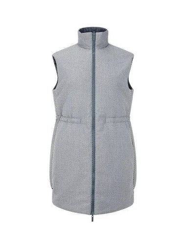 Women s Check Pattern Sleeveless Padded Jacket Navy 271221 - ARMANI EXCHANGE - BALAAN 1