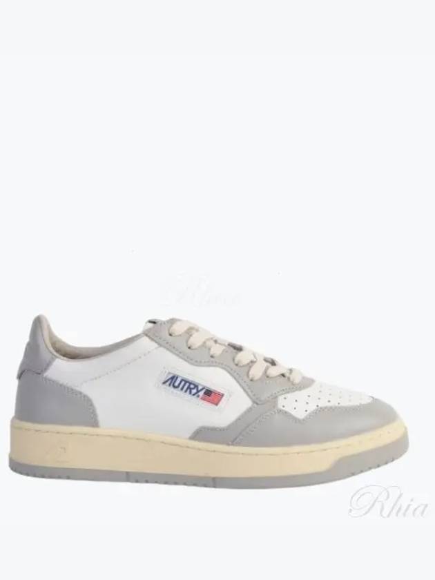 Men's Medalist Low Leather Sneakers Grey White - AUTRY - BALAAN 2