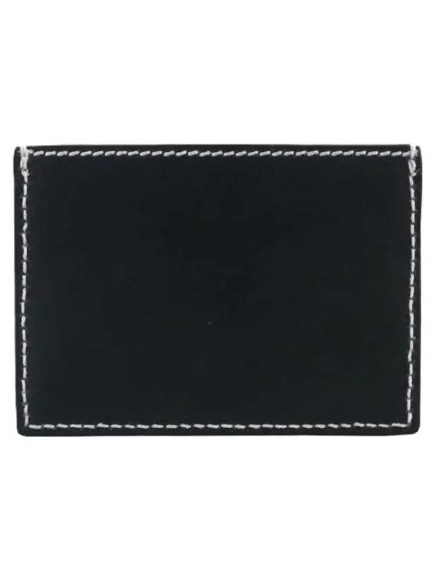 Stitched Vacchetta Card Wallet Navy - THOM BROWNE - BALAAN 4