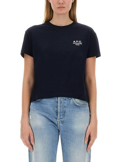 Boxy Rue Madame Short Sleeve T-Shirt Navy - A.P.C. - BALAAN 2