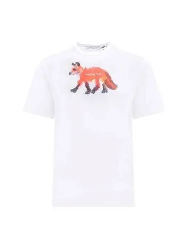 Fox Print Cotton Short Sleeve White KM00105KJ0008 - MAISON KITSUNE - BALAAN 1