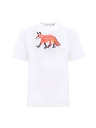 Fox Print Cotton Short Sleeve White KM00105KJ0008 - MAISON KITSUNE - BALAAN 1