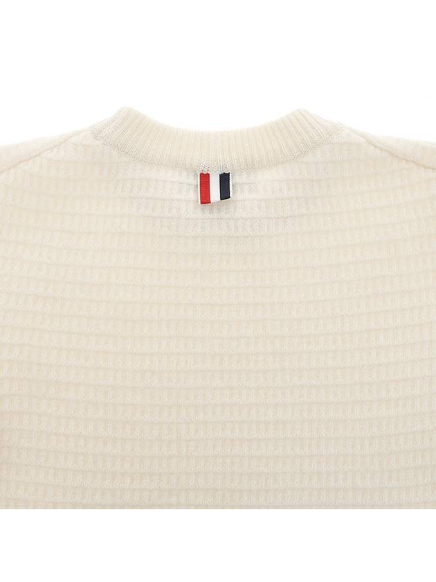 Women's 4 Bar Stripe Cashmere Pullover Knit Top White - THOM BROWNE - BALAAN 10