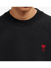 Small Heart Logo Sweatshirt Black - AMI - BALAAN 5