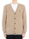 Embroidery Pony Logo Cable Cardigan Beige - POLO RALPH LAUREN - BALAAN 3