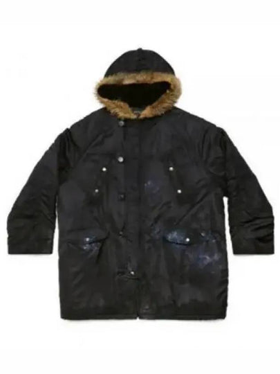 Fur Hooded Military Parka Black - BALENCIAGA - BALAAN 2