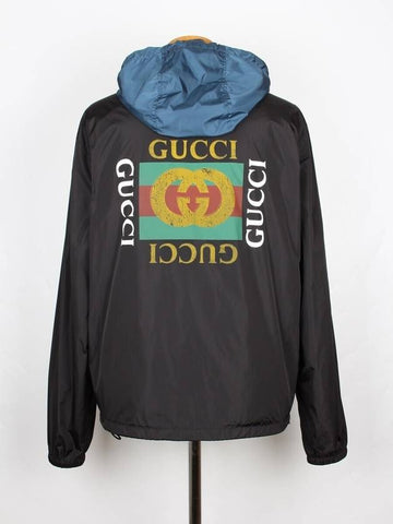 Box logo windbreaker hooded jacket 46 95 - GUCCI - BALAAN 1