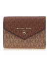 Jet Set Two-Tone Signature Logo Tri-Fold Half Wallet Camel - MICHAEL KORS - BALAAN 1