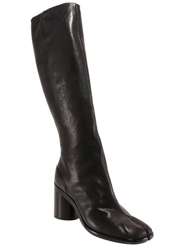 Tabi Knee High Calf Leather Long Boots Black - MAISON MARGIELA - BALAAN 3