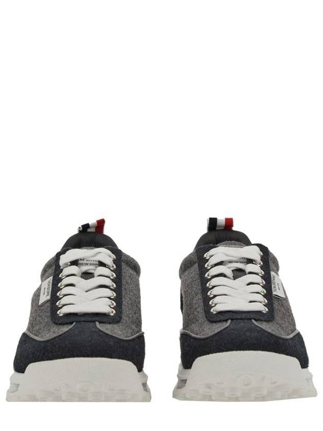 Flannel Clear Sole Low Top Sneakers Grey - THOM BROWNE - BALAAN 5