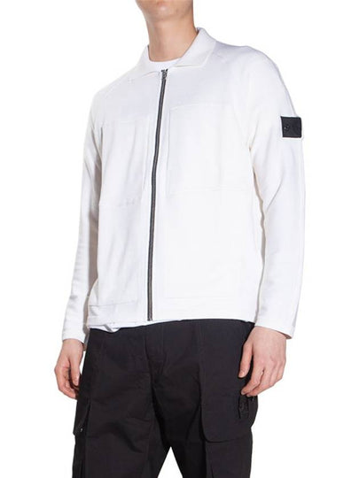 Men's Patch Pocket Zip-Up Cardigan Off White - STONE ISLAND - BALAAN 2