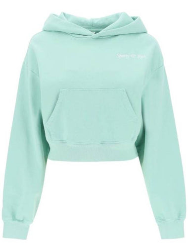 Cropped Cotton Hoodie Mint - SPORTY & RICH - BALAAN 1