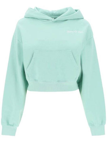 Cropped Cotton Hoodie Mint - SPORTY & RICH - BALAAN 1