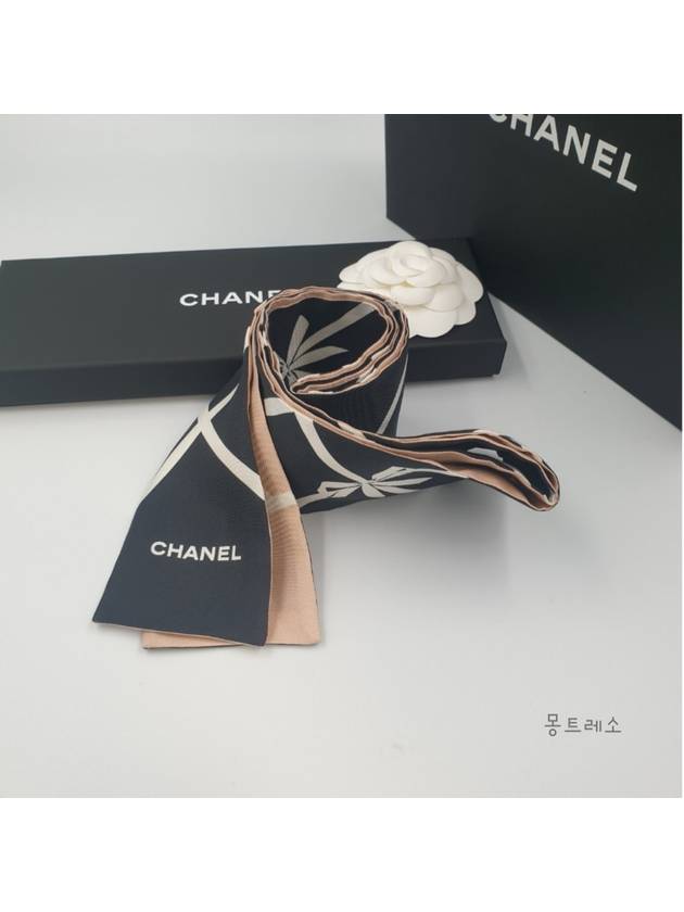 Ribbon Twilly Scarf Hairband Black Pink AAA393 - CHANEL - BALAAN 6